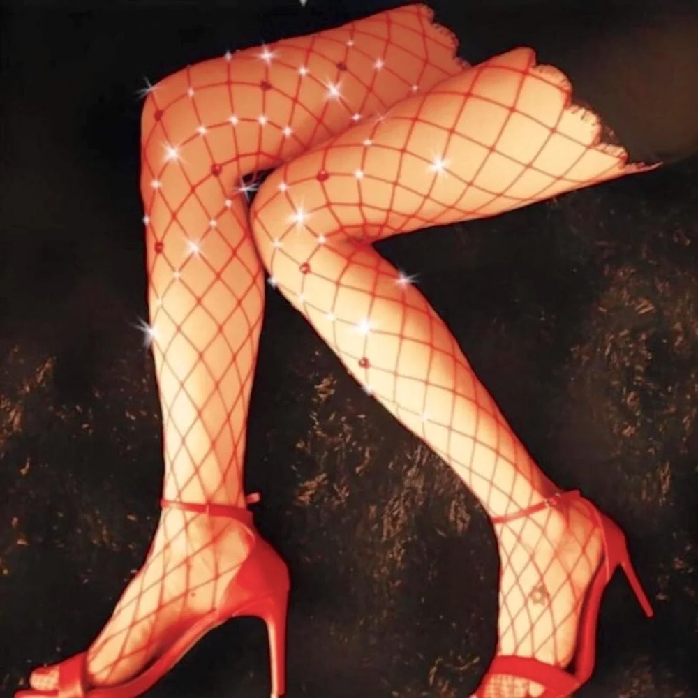 Hot stockings Hearts & Rhinestones Red Stocking❤️ Perfect  Valentine’s Day